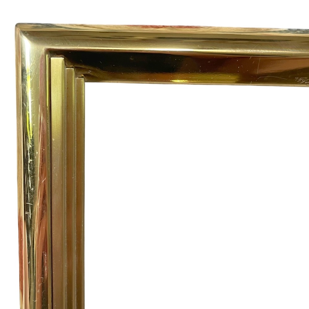Vtg gold art nouveau regency 3.5x5 Picture Frame Ornate column‎ Geomeric